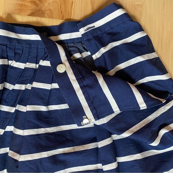 Polo Ralph Lauren Striped A-line Silk/Cotten Blend Navy/white Skirt - Picture 5 of 16